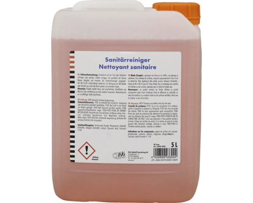 Nettoyant sanitaire en bidon de cinq litres