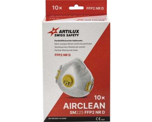 Paquet de dix masques respiratoires Artilux Swiss Safety FFP2 NR D