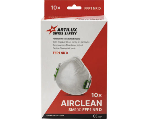 Emballage de dix masques respiratoires FFP1 NR D