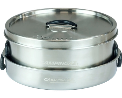 Casseroles de camping en acier inoxydable en set avec couvercle