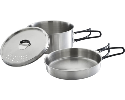 Batterie de cuisine en acier inoxydable avec couvercle et poêle