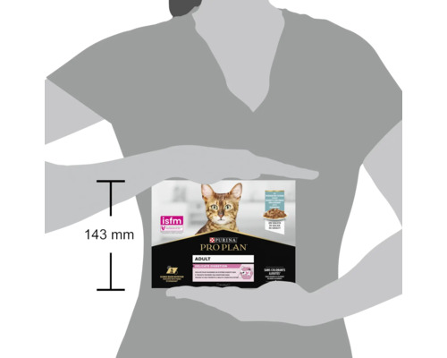Dimension de la nourriture pour chat Purina Pro Plan Adult Delicate Digestion