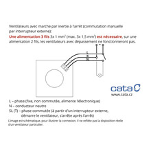 Schéma de câblage pour ventilateurs avec minuterie de retard et interrupteur manuel
