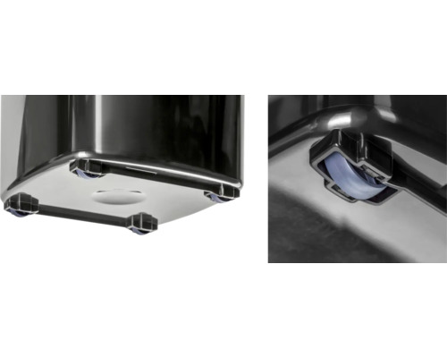 Vue détaillée poubelle à roulettes