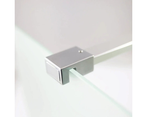 Support en verre avec insert en verre pour étagère de salle de bain