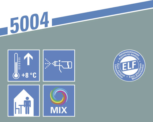 Informations sur les propriétés du produit : température de traitement à partir de 8 degrés, pulvérisable, convient aux espaces intérieurs, miscible, sans solvant, à faibles émissions, sans plastifiant.