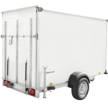 Kofferanhänger mit einer Achse und Heckansicht