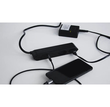 Bloc multiprise 2xT13, 1xUSB 1,5 m noir plastique