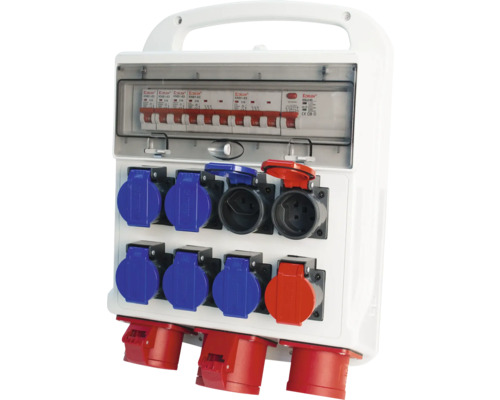 Boîtier de distribution électrique avec fusibles et prises