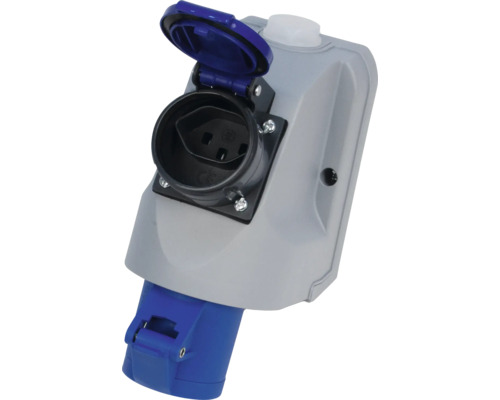 Prise de courant avec couvercle ouvert pour l''extérieur