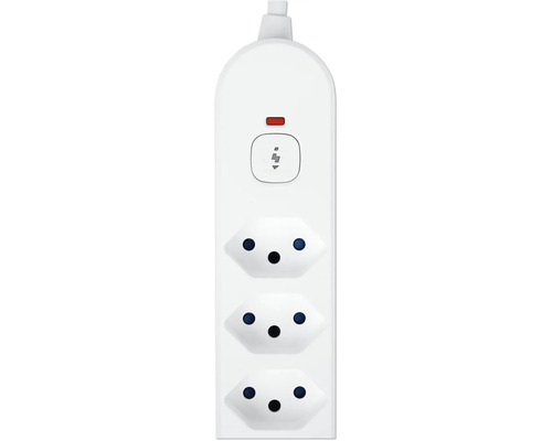 Bloc multiprise avec trois prises et protection contre les surtensions