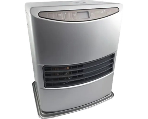 Poêle à pétrole argenté avec commande numérique