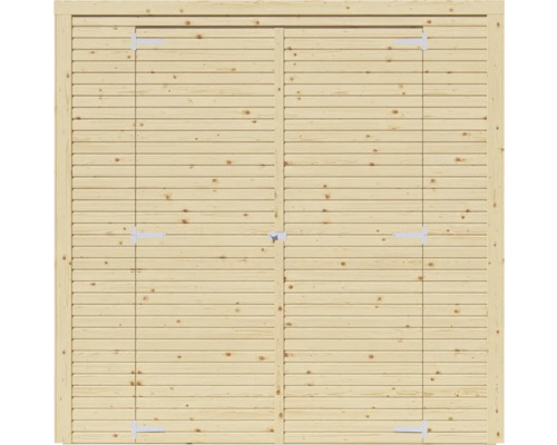 Double porte en bois pour abri de jardin