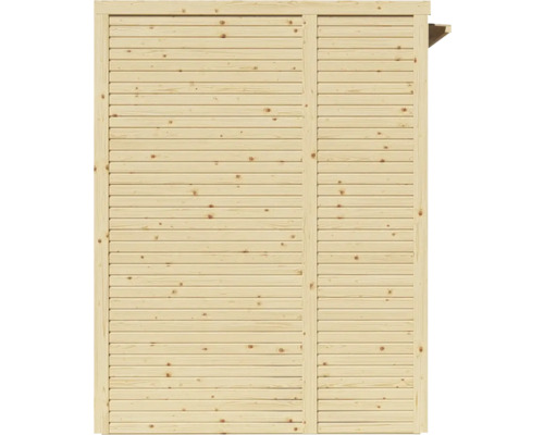 Paroi de cabane de jardin en bois avec planches horizontales