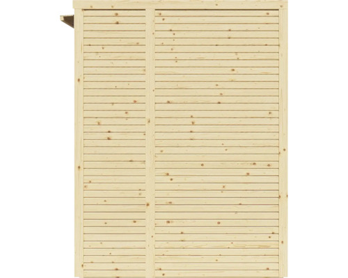 Façade en bois avec planches horizontales pour abri de jardin