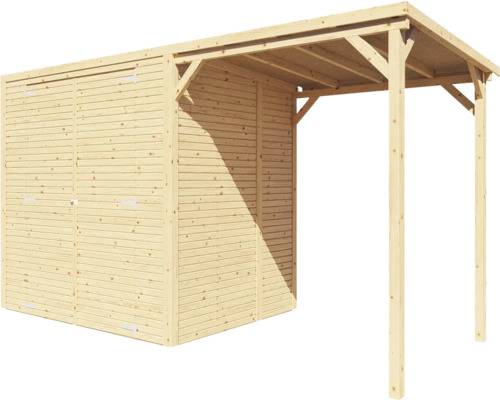Abri de jardin en bois avec auvent