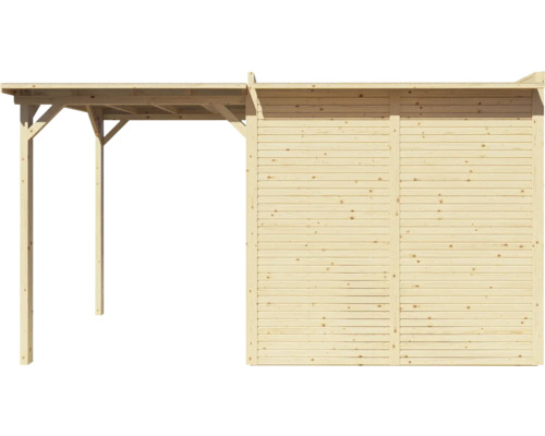 Pergola en bois avec paroi latérale pour le jardin