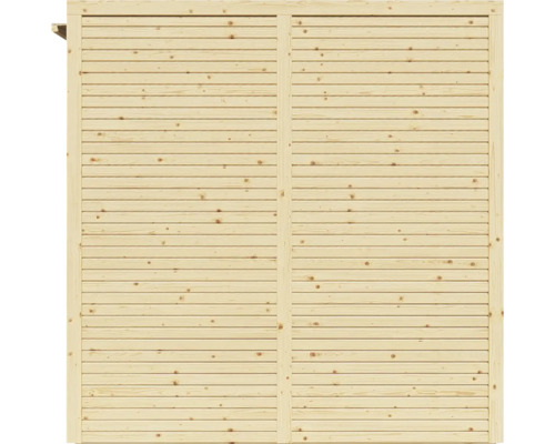 Holzwand aus horizontalen Brettern für den Aussenbereich