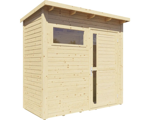 Abri de jardin en bois avec fenêtre et porte