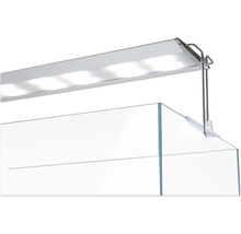 Aquariumleuchte mit Halterung am Glas befestigt