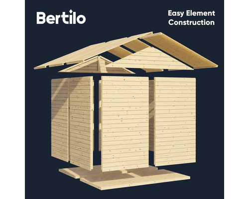 Bertilo Gartenhaus Bausatz mit einfacher Elementbauweise