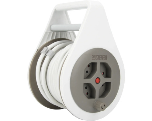 Kabeltrommel mit Tragegriff und gewickeltem Kabel