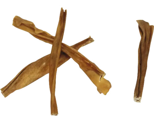 Verschiedene Ochsenziemer als Hundekauartikel