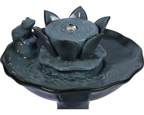 Fontaine lotus avec figurine de grenouille