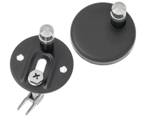 Fixation de siège de toilette en métal, deux pièces