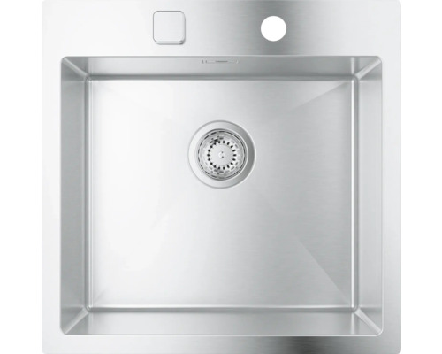 Évier en acier inoxydable avec garniture d''écoulement et distributeur de savon