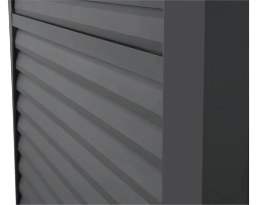 Vue détaillée d''un volet roulant gris