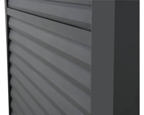 Gros plan d''un écran d''intimité gris avec des lamelles