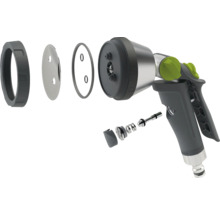 Vue éclatée d'un pistolet d'arrosage avec ses pièces détachées