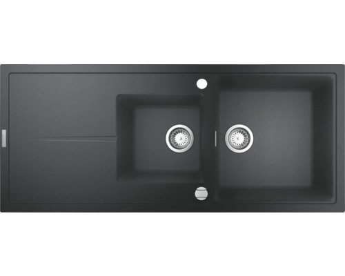 Évier avec deux cuves et égouttoir