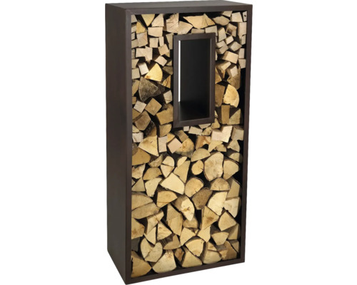 Étagère à bois de chauffage avec bois et fenêtre de visualisation