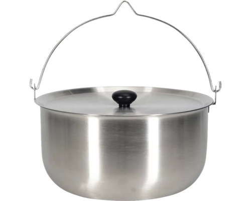 Edelstahltopf mit Deckel und Tragebügel