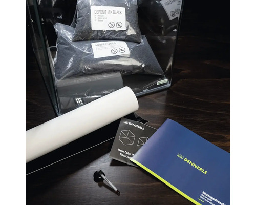 Kit d''accessoires pour aquarium avec substrat de fond, filtre, conditionneur d''eau et manuel