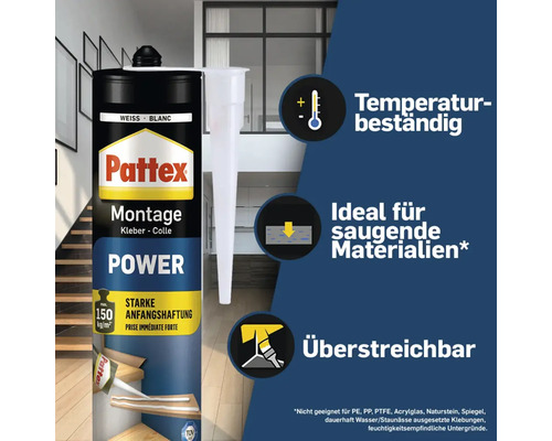 Pattex Montagekleber Power Kartusche mit Düse