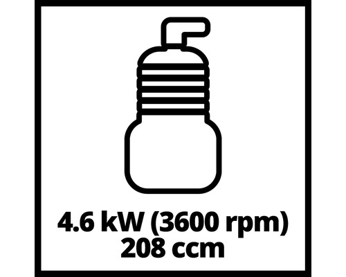 Symbole pour puissance du moteur 4,6 kW, 3600 tours par minute, 208 cm3