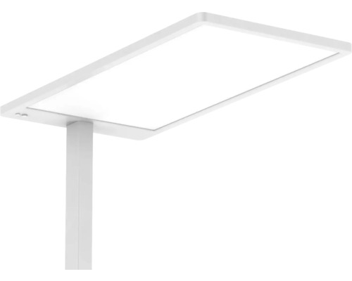 Lampadaire LED blanc avec abat-jour rectangulaire