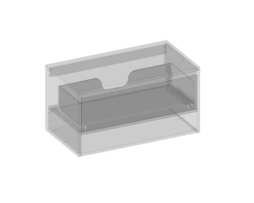 Transparente Aufbewahrungsbox aus Kunststoff mit Schublade