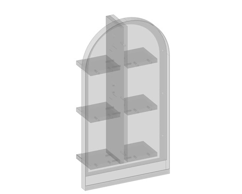 Regal mit drei Ablageflächen für die Wandmontage