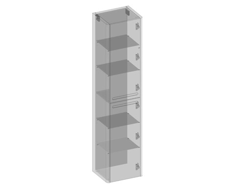 Armoire de salle de bain étroite avec étagères et porte-serviettes