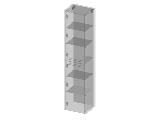 Armoire haute avec plusieurs étagères pour la salle de bain