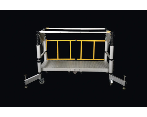 Échafaudage roulant en aluminium avec garde-corps jaune