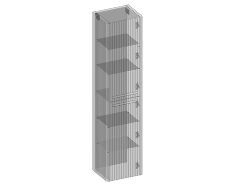 Armoire haute avec plusieurs étagères et porte-serviettes