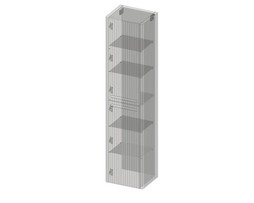 Armoire haute de salle de bains avec plusieurs étagères