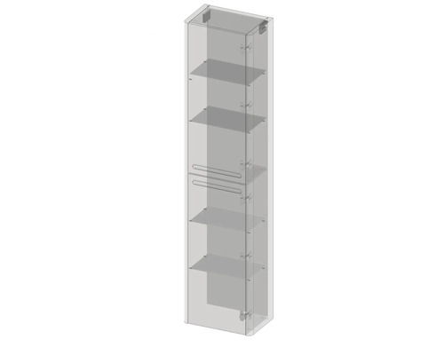 Armoire haute avec plusieurs étagères