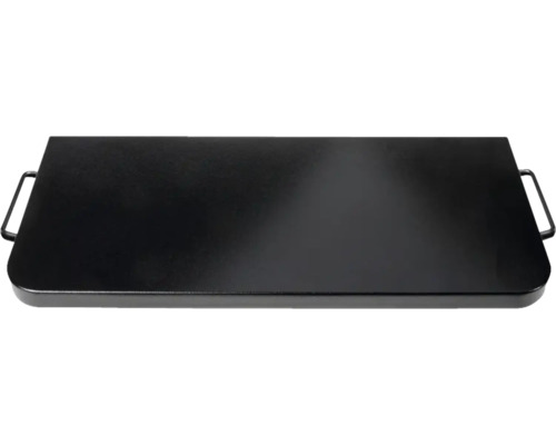 Schwarze Grillplatte mit Griffen