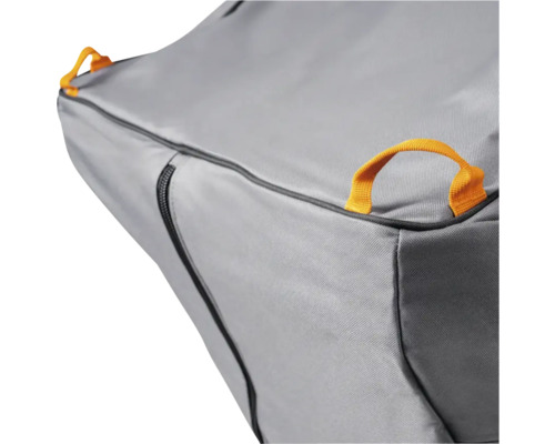 Graue Aufbewahrungstasche mit Reißverschluss und Tragegriffen